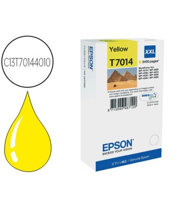 Ink jet epson stylus t7014 amarillo xl wp 4000 4500 capacidad 3400 pag