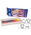 Pintura acrilica artist caja carton de 12 colores surtidos tubo de 12 ml