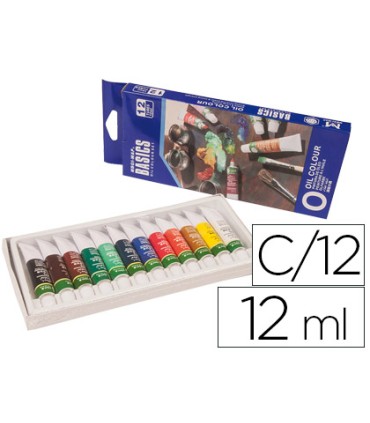 Pintura oleo artist caja carton de 12 colores surtidos tubo de 12 ml