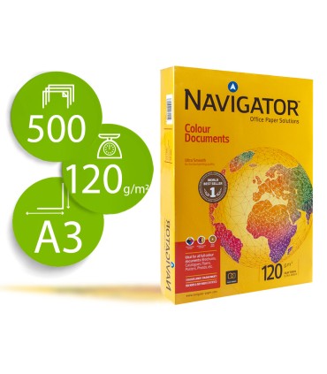 Papel fotocopiadora navigator din a3 120 gramos paquete de 500 hojas