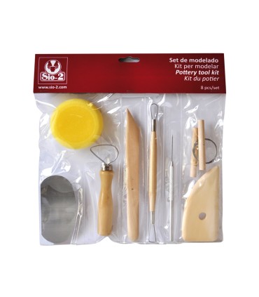 Instrumentos de modelar arcilla sio 2 set de 8 piezas