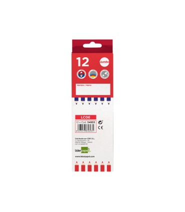 Lapices bicolor liderpapel jumbo rojo azul