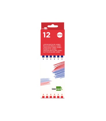 Lapices bicolor liderpapel jumbo rojo azul