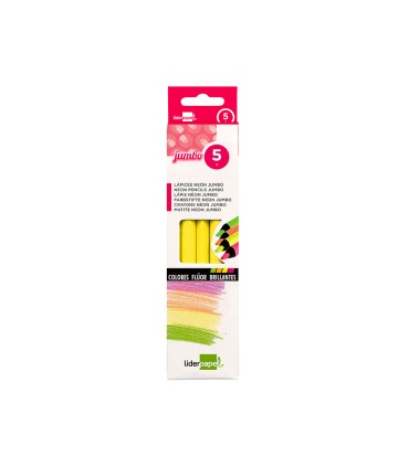 Lapices fluorescente liderpapel jumbo neon amarillo