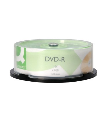 Dvd r q connect capacidad 47gb duracion 120min velocidad 16x bote de 25 unidades