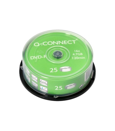 Dvd r q connect capacidad 47gb duracion 120min velocidad 16x bote de 25 unidades