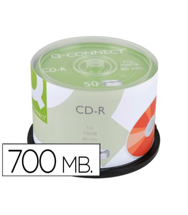 Cd r q connect capacidad 700mb duracion 80min velocidad 52x bote de 50 unidades