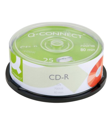 Cd r q connect capacidad 700mb duracion 80min velocidad 52x bote de 25 unidades