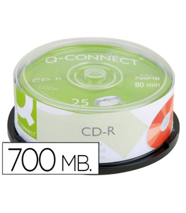 Cd r q connect capacidad 700mb duracion 80min velocidad 52x bote de 25 unidades