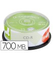 Cd-r q-connect capacidad 700mb duracion 80min velocidad 52x bote de 25 unidades