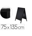 Pizarra negra liderpapel caballete doble cara de madera con superficie para rotuladores 75x135 cm