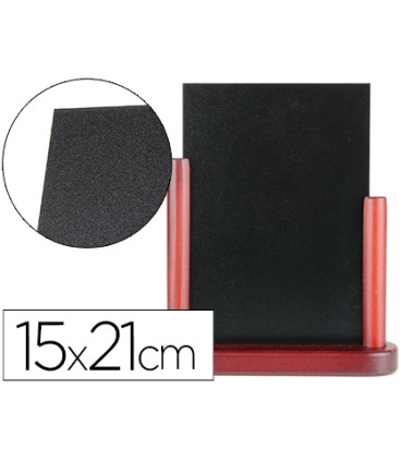 Pizarra negra liderpapel doble cara de madera con superficie para rotuladores tipo tiza 15x21cm