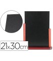 Pizarra negra liderpapel doble cara de madera con superficie para rotuladores tipo tiza 21x30cm