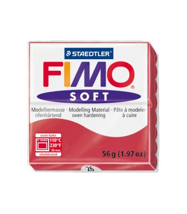 Pasta staedtler fimo soft 57 gr color rojo cereza