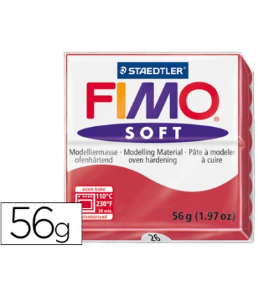 Pasta staedtler fimo soft 57 gr color rojo cereza