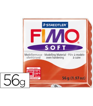 Pasta staedtler fimo soft 57 gr color rojo indian