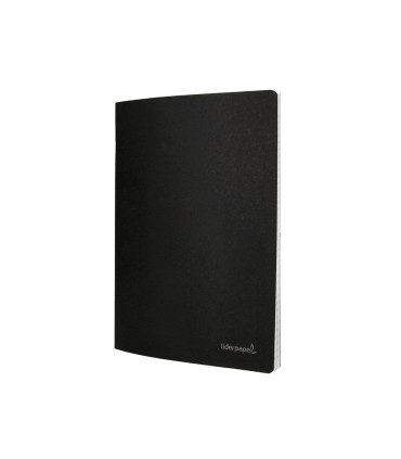 Libreta liderpapel tapa negra a5 80 hojas 60g m2 cuadro 5mm con doble margen