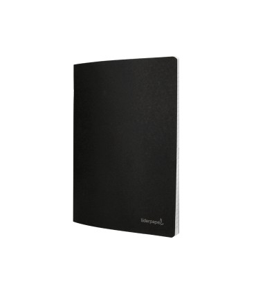 Libreta liderpapel tapa negra a4 80 hojas 60g m2 cuadro 5mm con doble margen