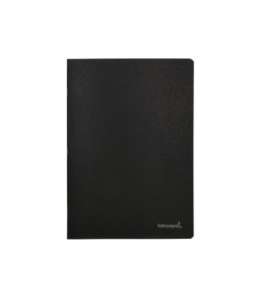 Libreta liderpapel tapa negra a4 80 hojas 60g m2 cuadro 5mm con doble margen