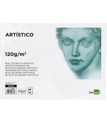 Bloc dibujo liderpapel artistico encolado 594x420mm 246 hojas 120g m2 sin recuadro