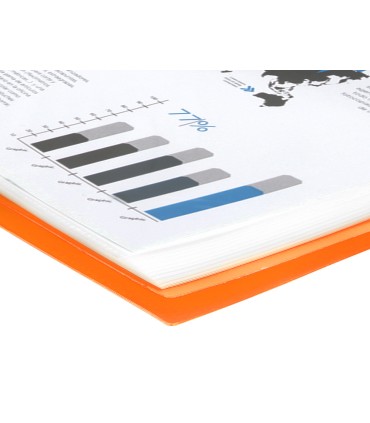 Carpeta liderpapel escaparate con espiral 10 fundas polipropileno din a4 naranja