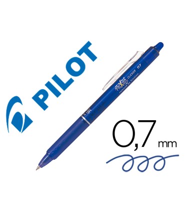 Boligrafo pilot frixion clicker borrable 07 mm color azul