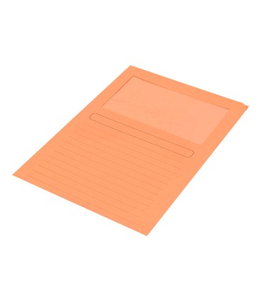 Subcarpeta cartulina q connect din a4 naranja con ventana transparente 120 g m2