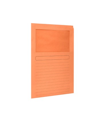 Subcarpeta cartulina q connect din a4 naranja con ventana transparente 120 g m2