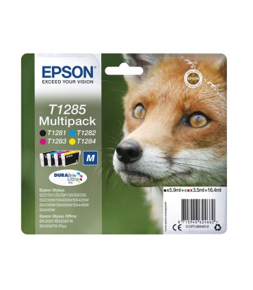 Ink jet epson s22 sx125 130 420w 425w office bx305 t1285 multipack 4 colores