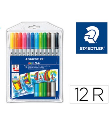 Rotulador staedtler noris club doble punta caja de 12 unidades colores surtidos