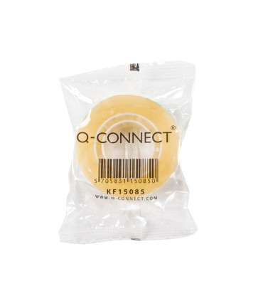 Cinta adhesiva q connect transparente 33 mt x 19 mm encelofanada