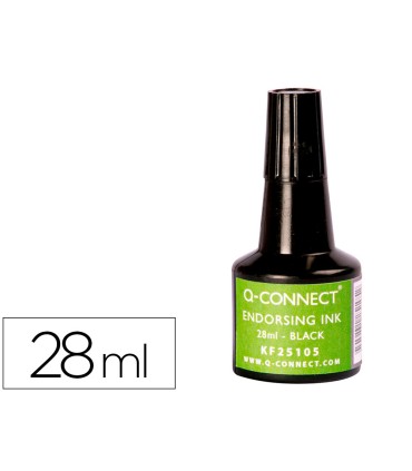 Tinta tampon q connect negro bote 28 ml