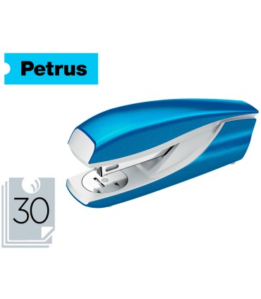 Grapadora petrus mod 635 wow azul metalizada capacidad 30 hojas