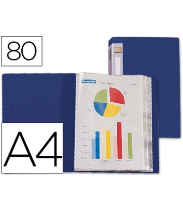 Carpeta liderpapel personaliza 31762 80 fundas polipropileno din a4 azul lomo personalizable