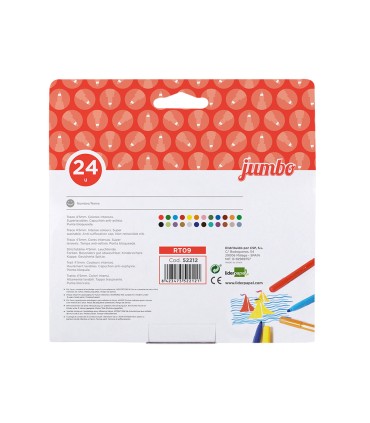 Rotulador liderpapel jumbo caja de 24 unidades colores surtidos