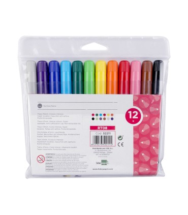 Rotulador liderpapel jumbo bolsa 12 unidades colores surtidos