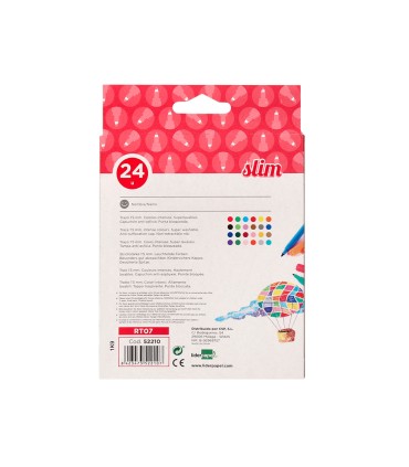 Rotulador liderpapel slim caja de 24 unidades colores surtidos