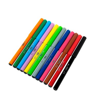 Rotulador liderpapel slim caja de 12 unidades colores surtidos