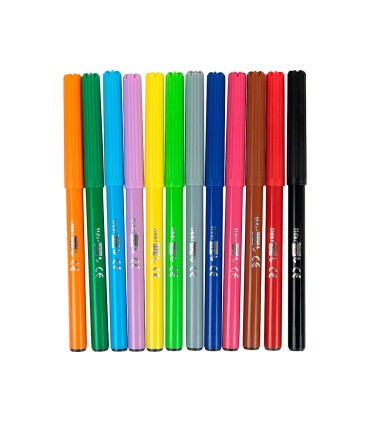 Rotulador liderpapel slim caja de 12 unidades colores surtidos