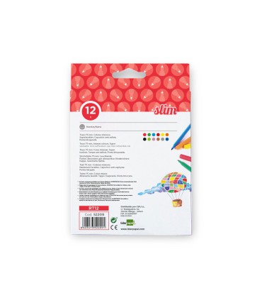 Rotulador liderpapel slim caja de 12 unidades colores surtidos