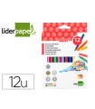 Rotulador liderpapel slim caja de 12 unidades colores surtidos