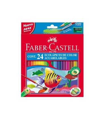 Lapices de colores faber castell acuarelables caja de 24 unidades colores surtidos