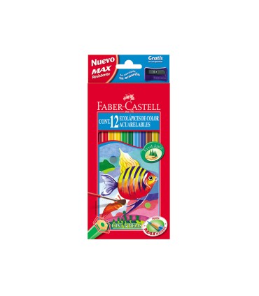 Lapices de colores faber castell acuarelables caja de 12 unidades colores surtidos