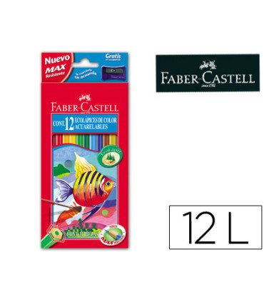 Lapices de colores faber castell acuarelables caja de 12 unidades colores surtidos