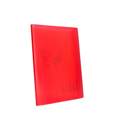 Carpeta liderpapel escaparate 47490 30 fundas polipropileno din a4 rojo translucido