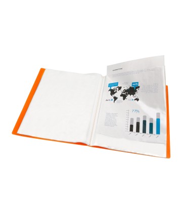 Carpeta liderpapel escaparate 47481 10 fundas polipropileno traslucida din a4 naranja frosty