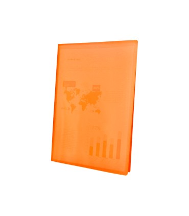 Carpeta liderpapel escaparate 47481 10 fundas polipropileno traslucida din a4 naranja frosty