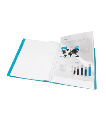 Carpeta liderpapel escaparate 47482 10 fundas polipropileno din a4 azul translucido