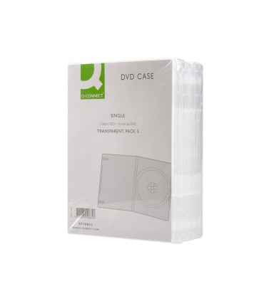 Caja dvd q connect transparente pack de 5 unidades