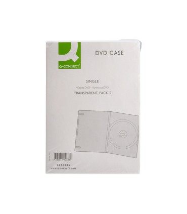 Caja dvd q connect transparente pack de 5 unidades